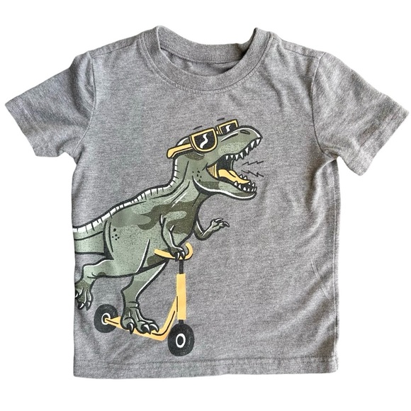 jumping beans Other - Jumping Beans 4T Toddler Boys Gray Cool Dinosaur T-Rex Gray graphic shirt